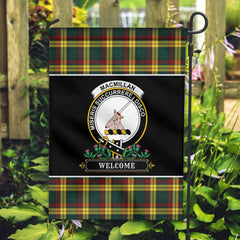 Clan MacMillan Old Modern Tartan Crest Garden Flag  - Welcome  UY38 Clan MacMillan Tartan Today   