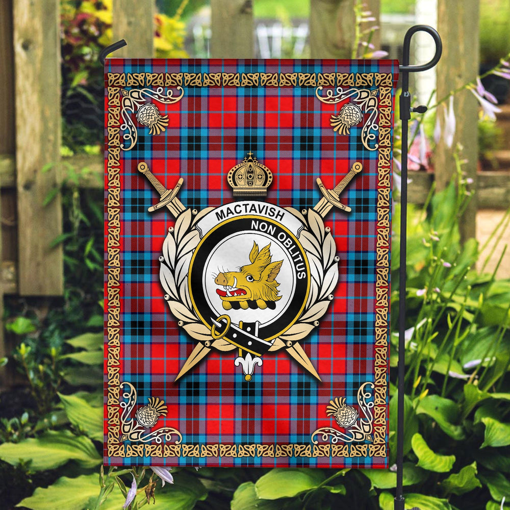 Clan MacTavish Modern Tartan Crest Garden Flag  - Celtic Thistle  NL23 Clan MacTavish Tartan Today   