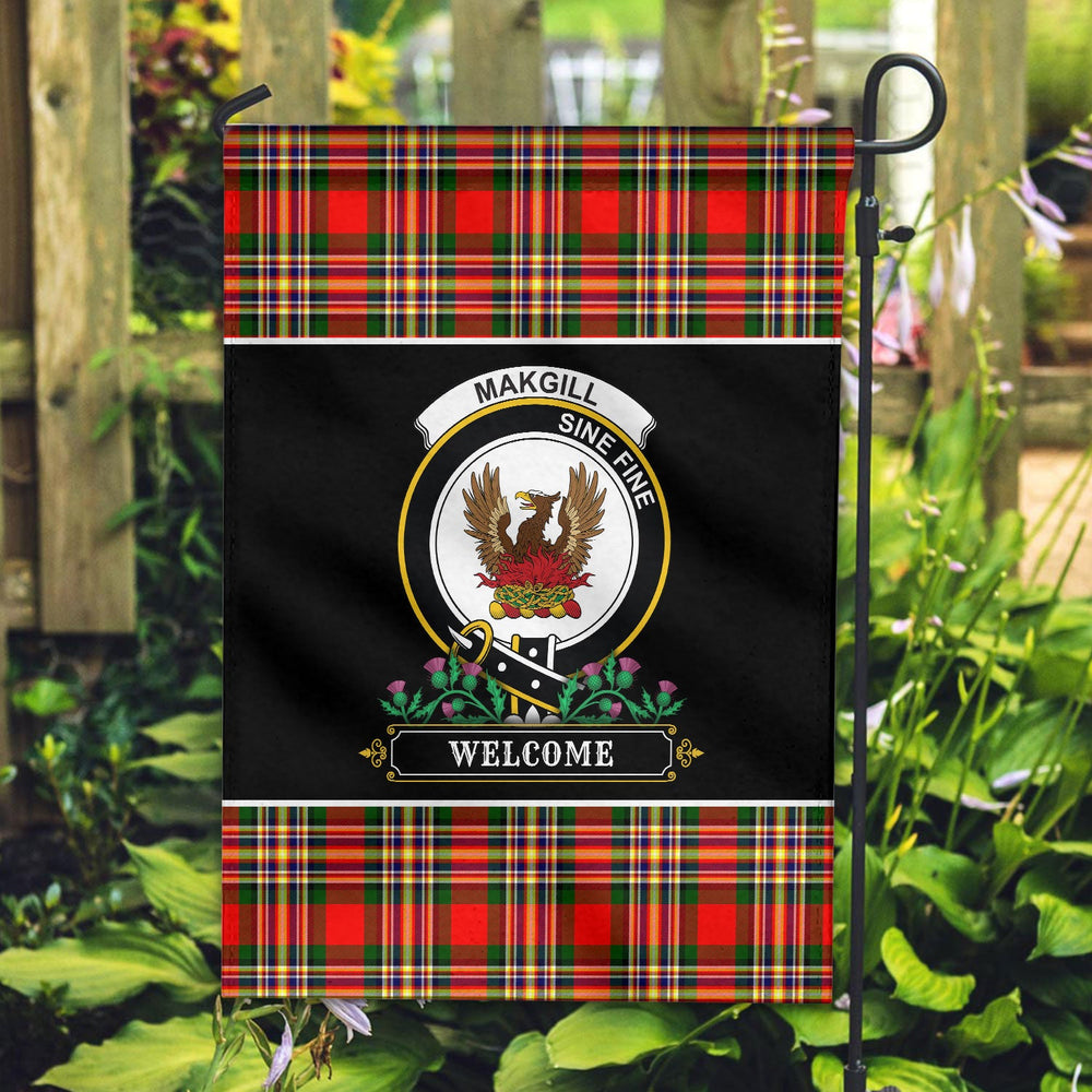 Clan Makgill Tartan Crest Garden Flag  - Welcome  ME32 Clan Garden Tartan Today   