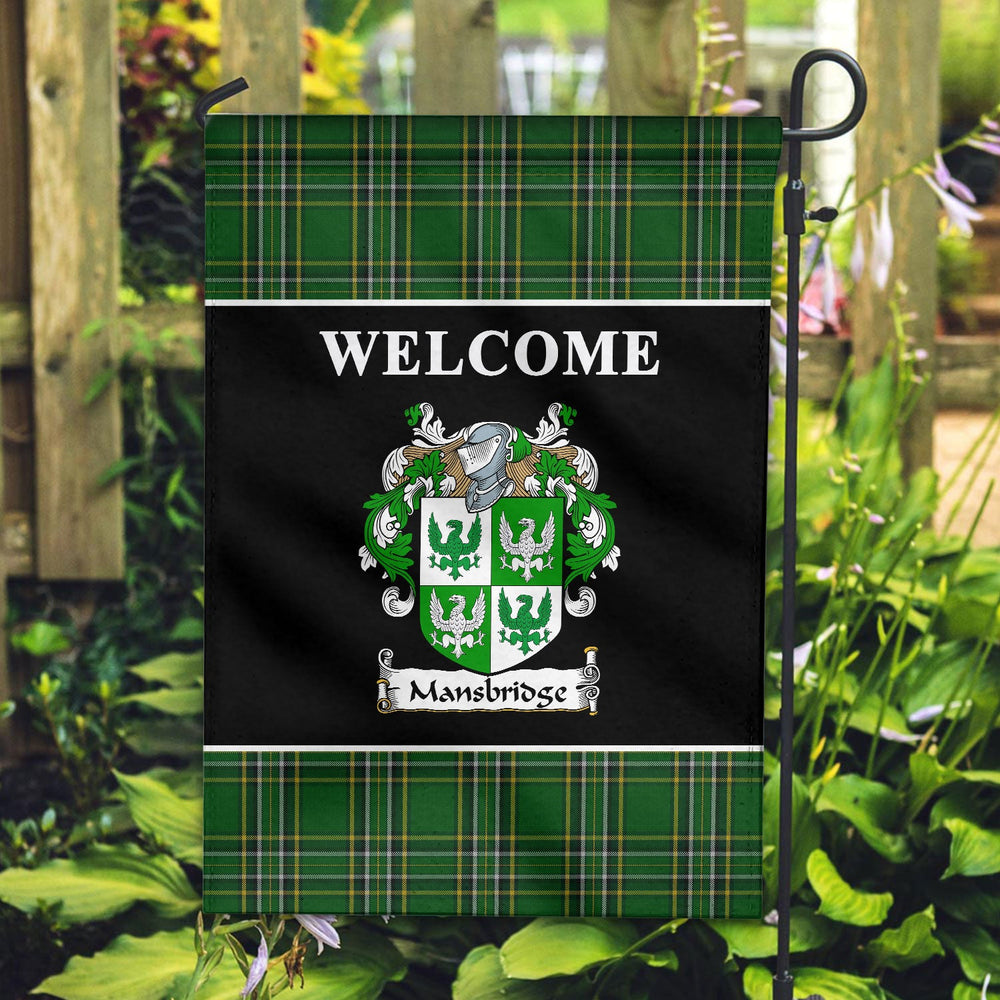 Clan Mansbridge Tartan Crest Black Garden Flag ZK92 Clan Garden Tartan Today   