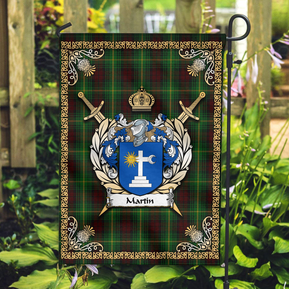 Clan Martin Tartan Crest Garden Flag  - Celtic Thistle  WL40 Clan Mar Tartan Today   
