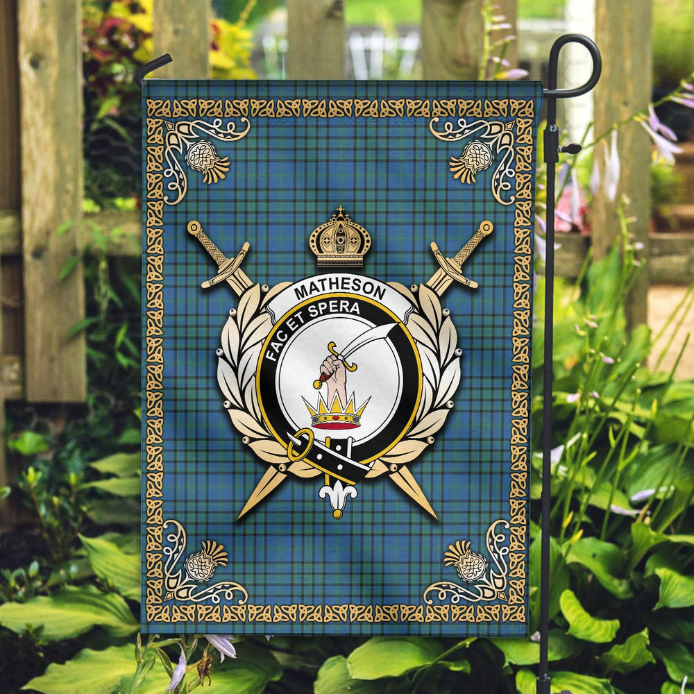 Clan Matheson Hunting Ancient Tartan Crest Garden Flag  - Celtic Thistle  NT15 Clan Matheson Tartan Today   