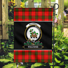 Clan Maxwell Modern Tartan Crest Garden Flag  - Welcome  FM45 Clan Maxwell Tartan Today   