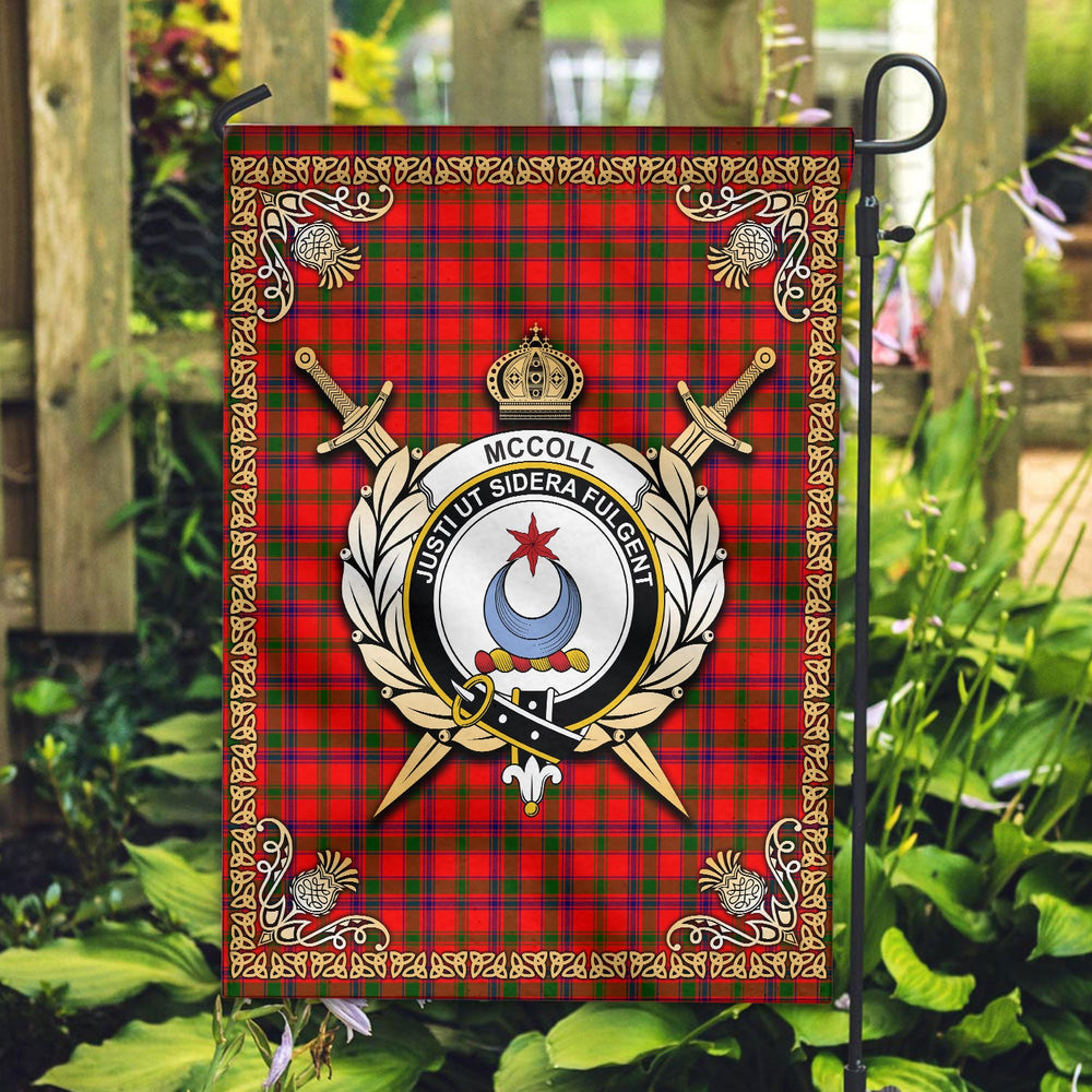 Clan McColl Tartan Crest Garden Flag  - Celtic Thistle  QE79 Clan Garden Tartan Today   
