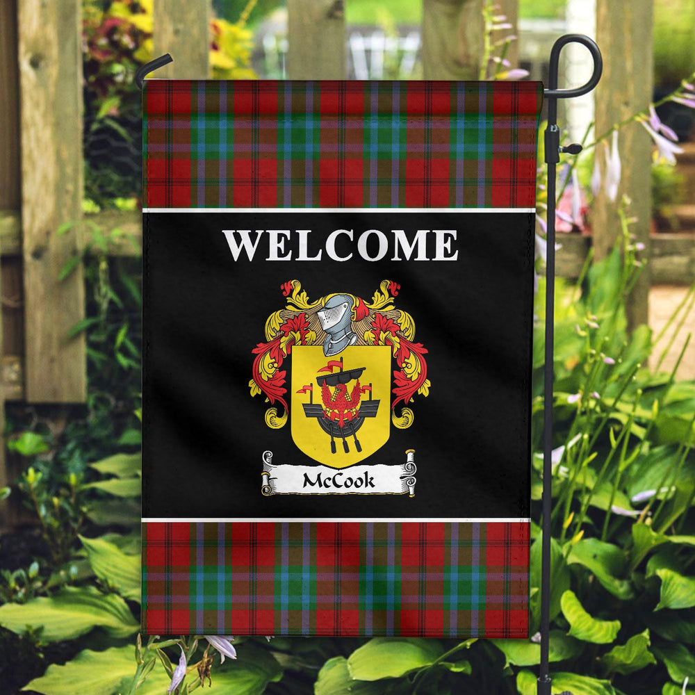Clan McCook Tartan Coat Of Arms Black Garden Flag YB69 Clan Garden Tartan Today   