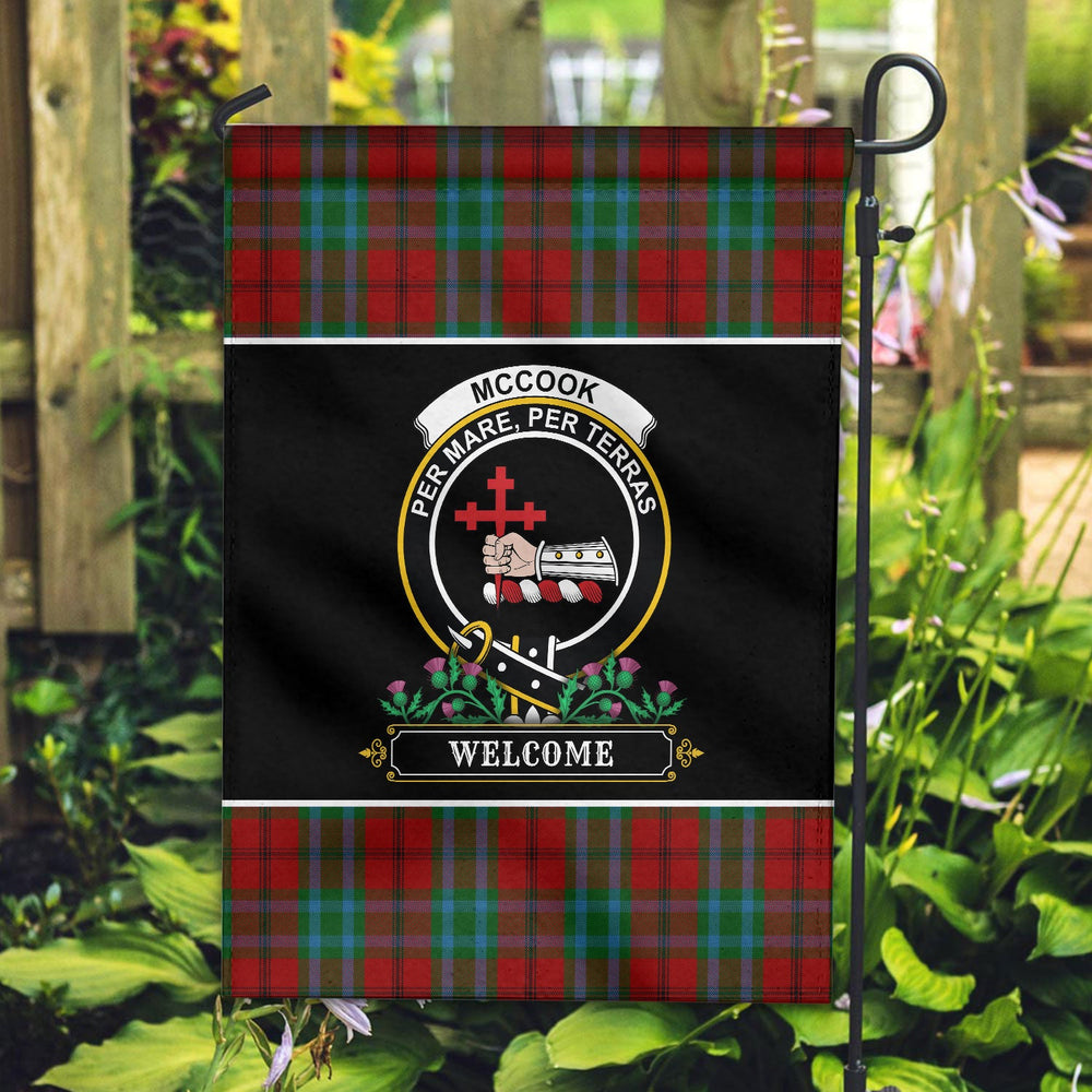 Clan McCook Tartan Crest Garden Flag  - Welcome  MS21 Clan Garden Tartan Today   