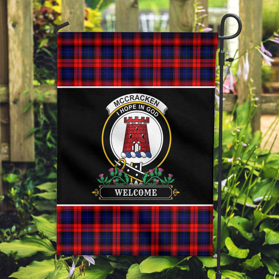 Clan McCracken Tartan Crest Garden Flag  - Welcome  XL47 Clan Garden Tartan Today   