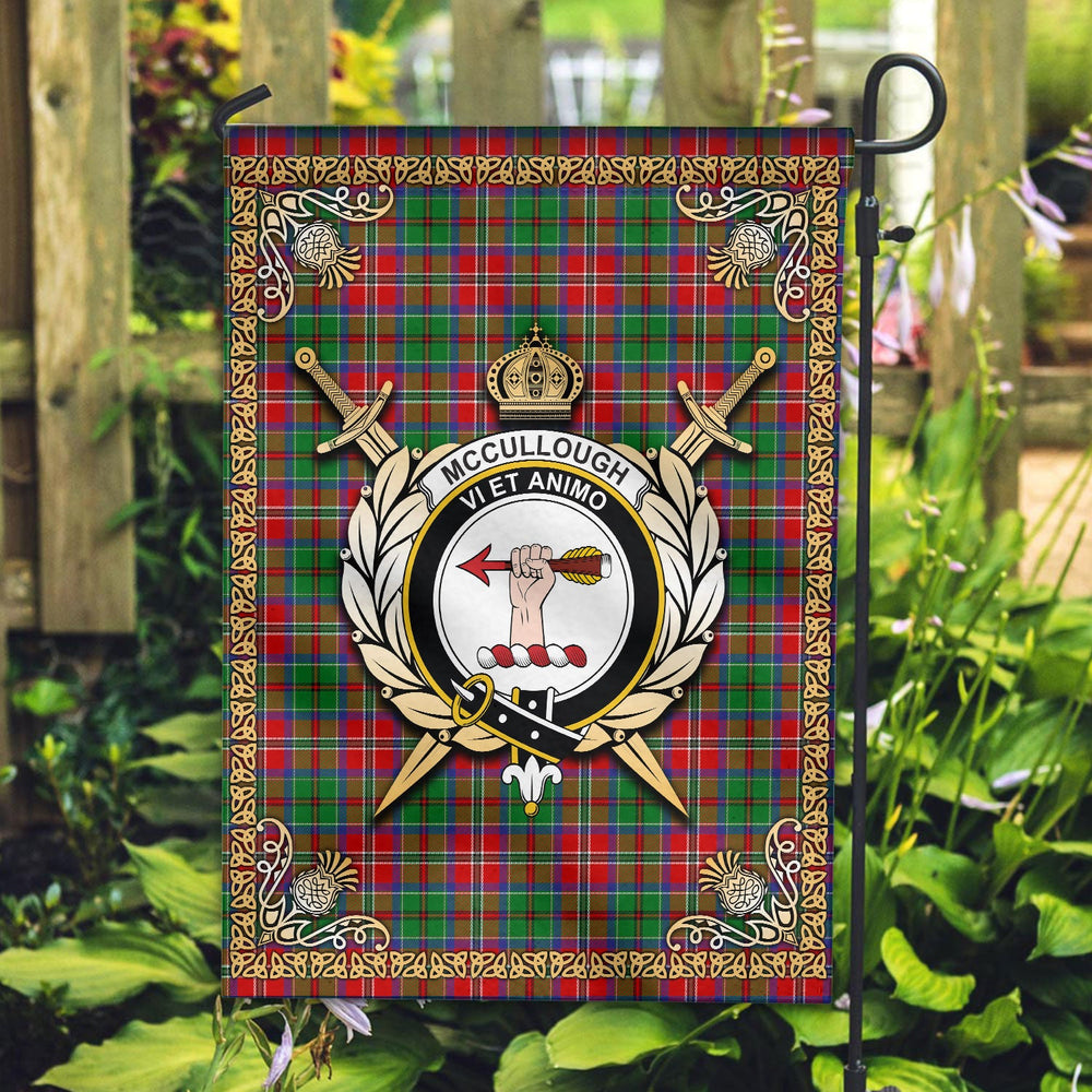 Clan McCullough Tartan Crest Garden Flag  - Celtic Thistle  MI21 Clan Garden Tartan Today   