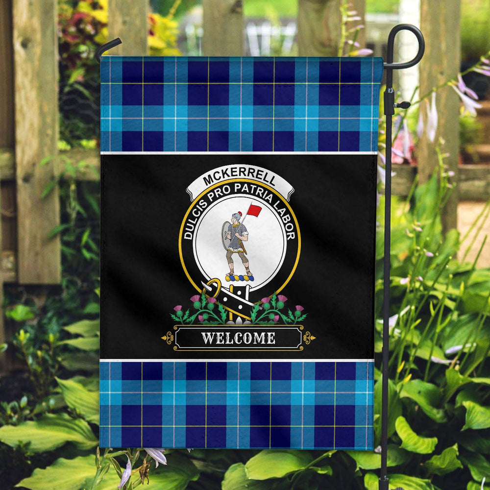 Clan McKerrell Tartan Crest Garden Flag  - Welcome  OH54 Clan Kerr Tartan Today   