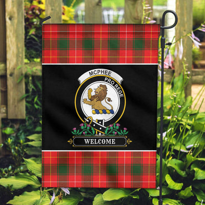 Clan McPhee Tartan Crest Garden Flag - Welcome FG25