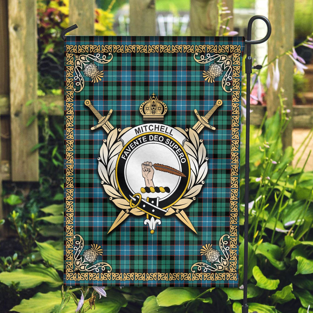 Clan Mitchell Ancient Tartan Crest Garden Flag  - Celtic Thistle  UK14 Clan Garden Tartan Today   