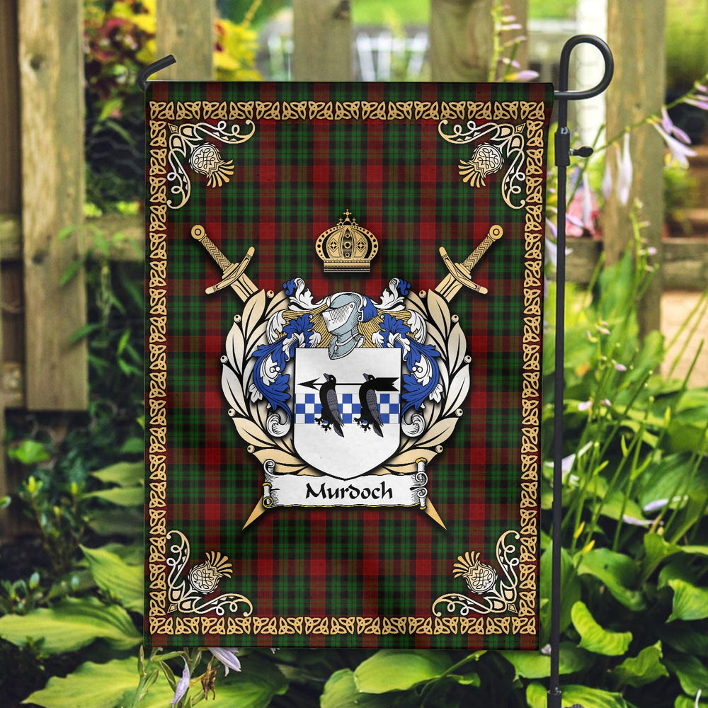 Clan Murdoch Tartan Crest Garden Flag  - Celtic Thistle  OK65 Clan Garden Tartan Today   