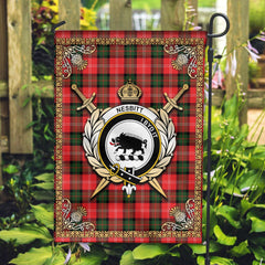 Clan Nesbitt Modern Tartan Crest Garden Flag  - Celtic Thistle  RE57 Clan Nesbitt Tartan Today   