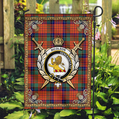 Clan Nicolson Ancient Old Tartan Crest Garden Flag  - Celtic Thistle  KC51 Clan Nicolson Tartan Today   