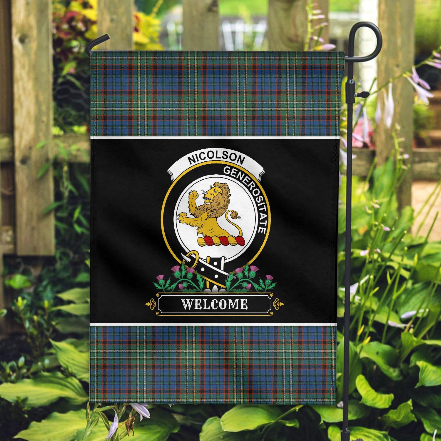 Clan Ogilvie Hunting Ancient Tartan Crest Garden Flag  - Welcome  JO32 Clan Ogilvie Tartan Today   