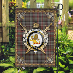 Clan Nicolson Hunting Weathered Tartan Crest Garden Flag  - Celtic Thistle  CG11 Clan Nicolson Tartan Today   