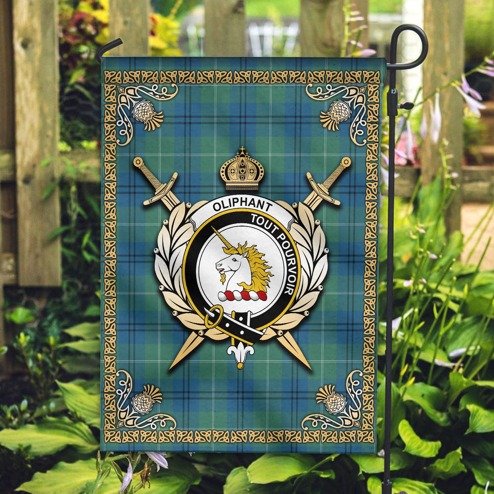 Clan Oliphant Ancient Tartan Crest Garden Flag  - Celtic Thistle  KU89 Clan Oliphant Tartan Today   
