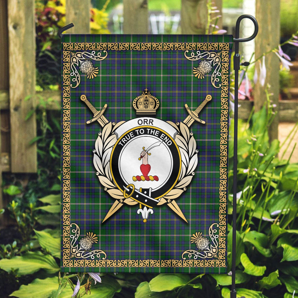 Clan Orr Tartan Crest Garden Flag  - Celtic Thistle  LK80 Clan Garden Tartan Today   