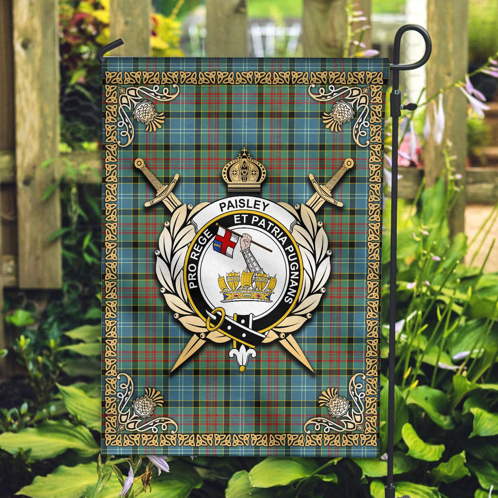 Clan Paisley District Tartan Crest Garden Flag  - Celtic Thistle  UG69 Clan Paisley Tartan Today   
