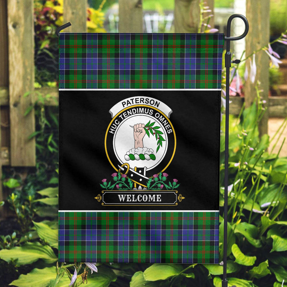 Clan Paterson Tartan Crest Garden Flag  - Welcome  RB24 Clan Paterson Tartan Today   