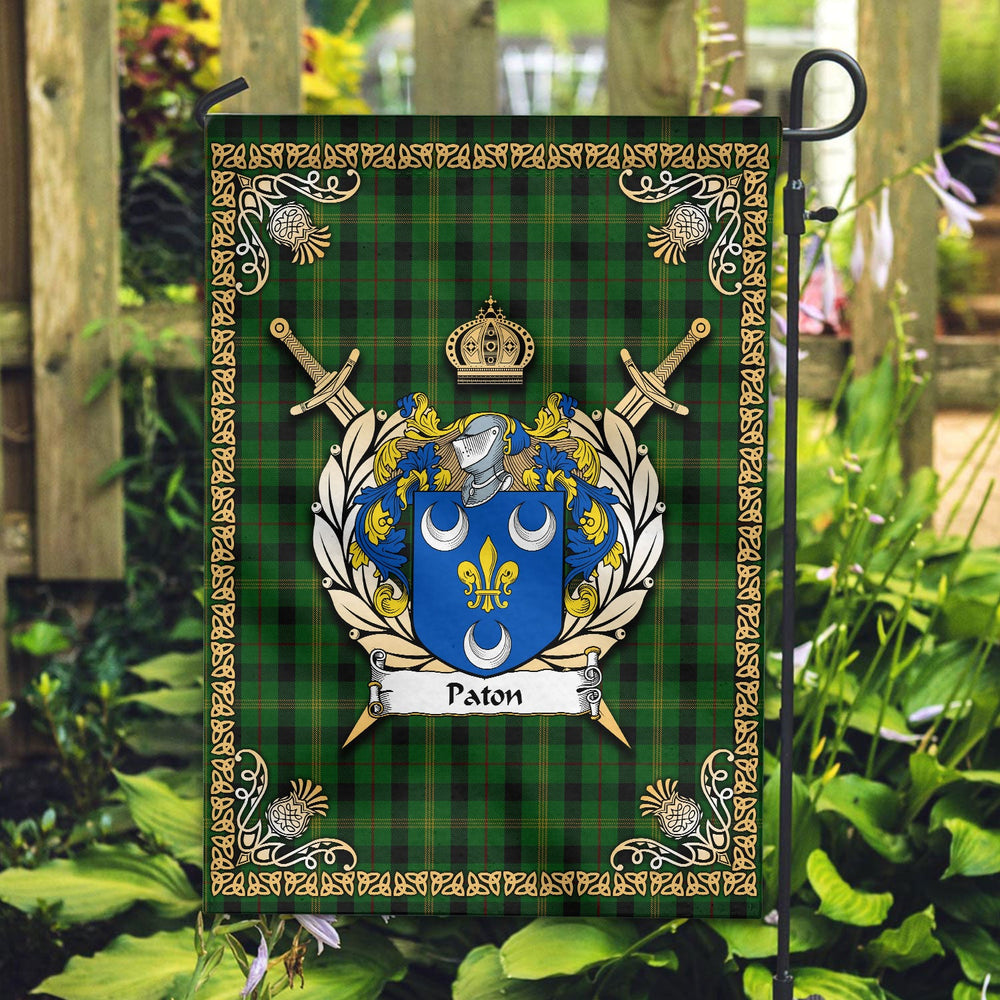 Clan Paton Tartan Crest Garden Flag  - Celtic Thistle  RF21 Clan Garden Tartan Today   