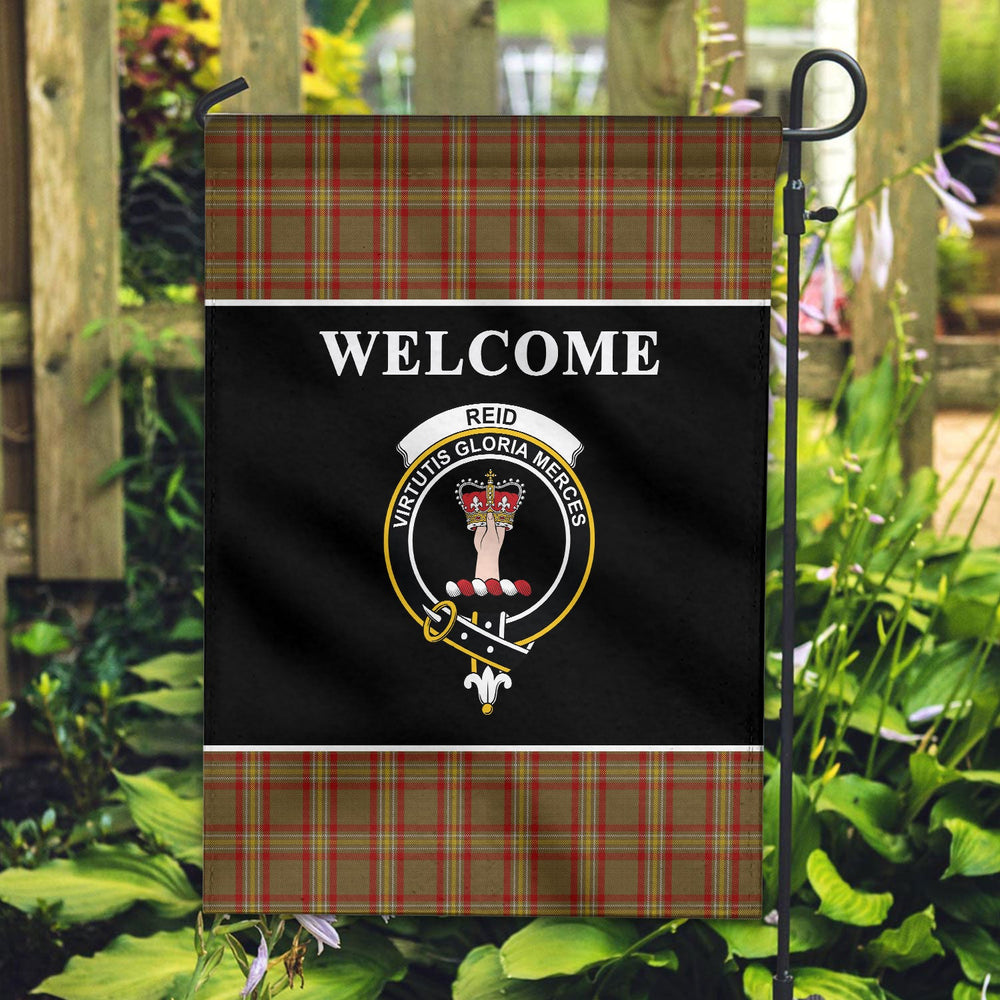 Clan Reid Tartan Crest Black Garden Flag SZ19 Clan Garden Tartan Today   