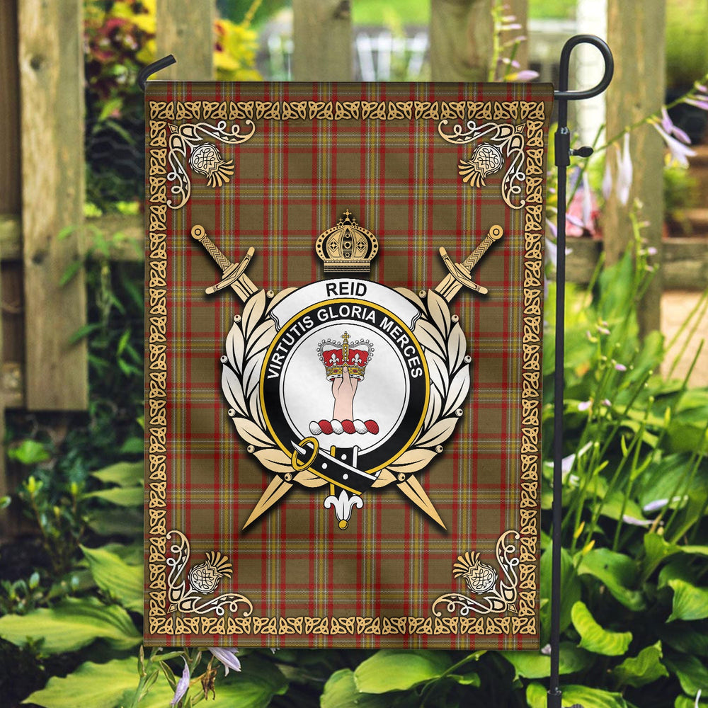 Clan Reid Tartan Crest Garden Flag  - Celtic Thistle  YG72 Clan Garden Tartan Today   