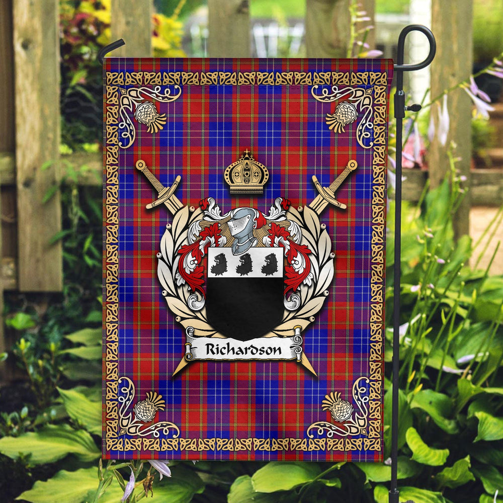 Clan Richardson Tartan Crest Garden Flag  - Celtic Thistle  WN18 Clan Garden Tartan Today   