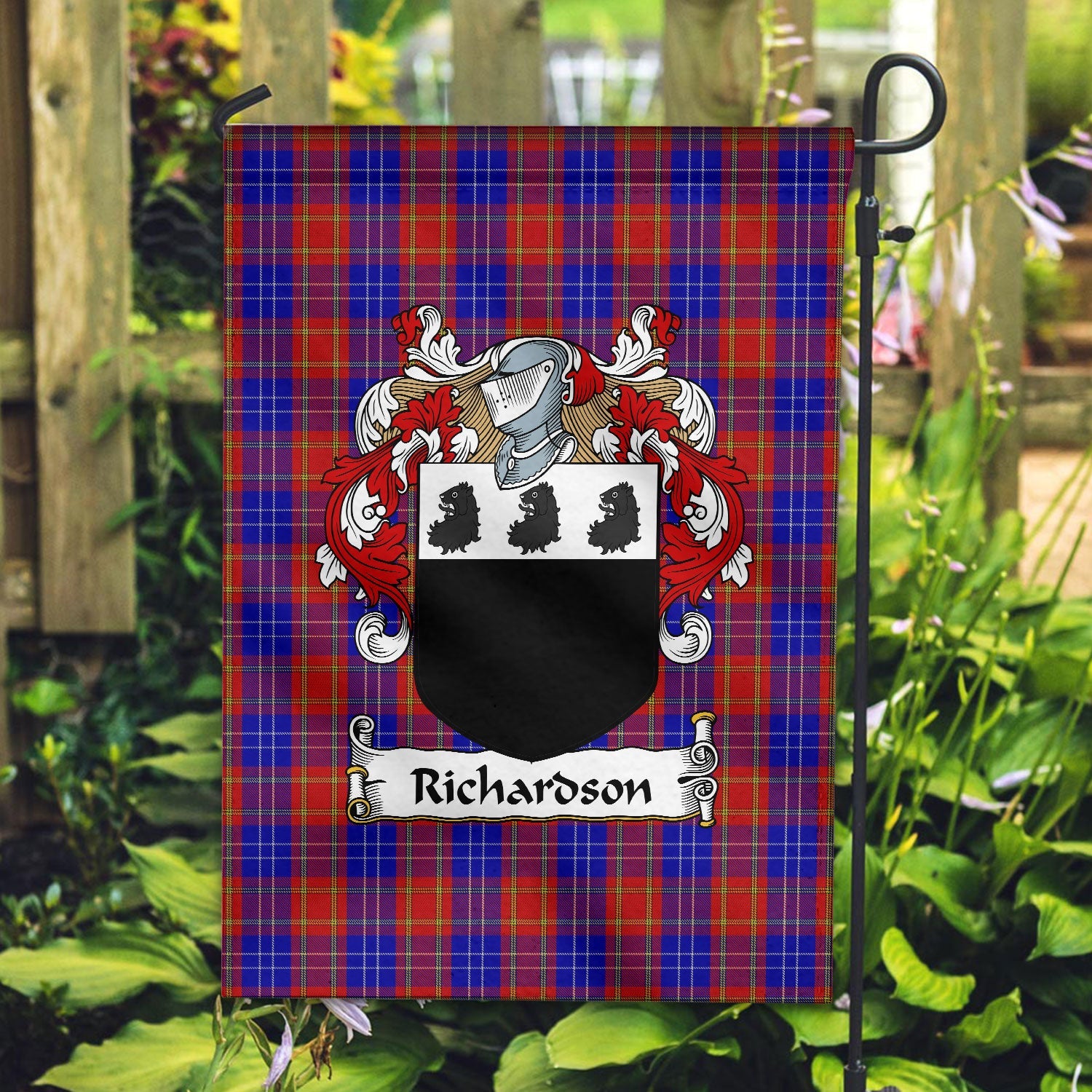 Clan Richardson Tartan Crest Garden Flag UL56 Clan Garden Tartan Today   