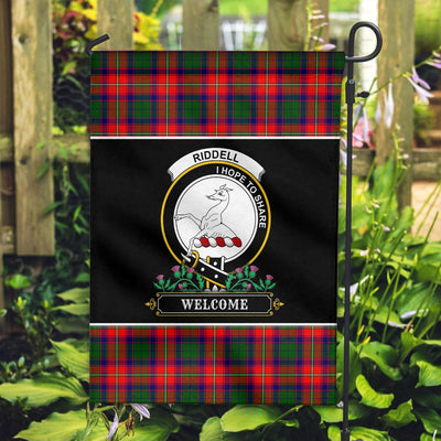 Clan Riddell Tartan Crest Garden Flag - Welcome
