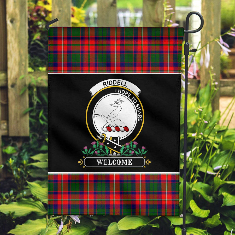 Clan Riddell Tartan Crest Garden Flag