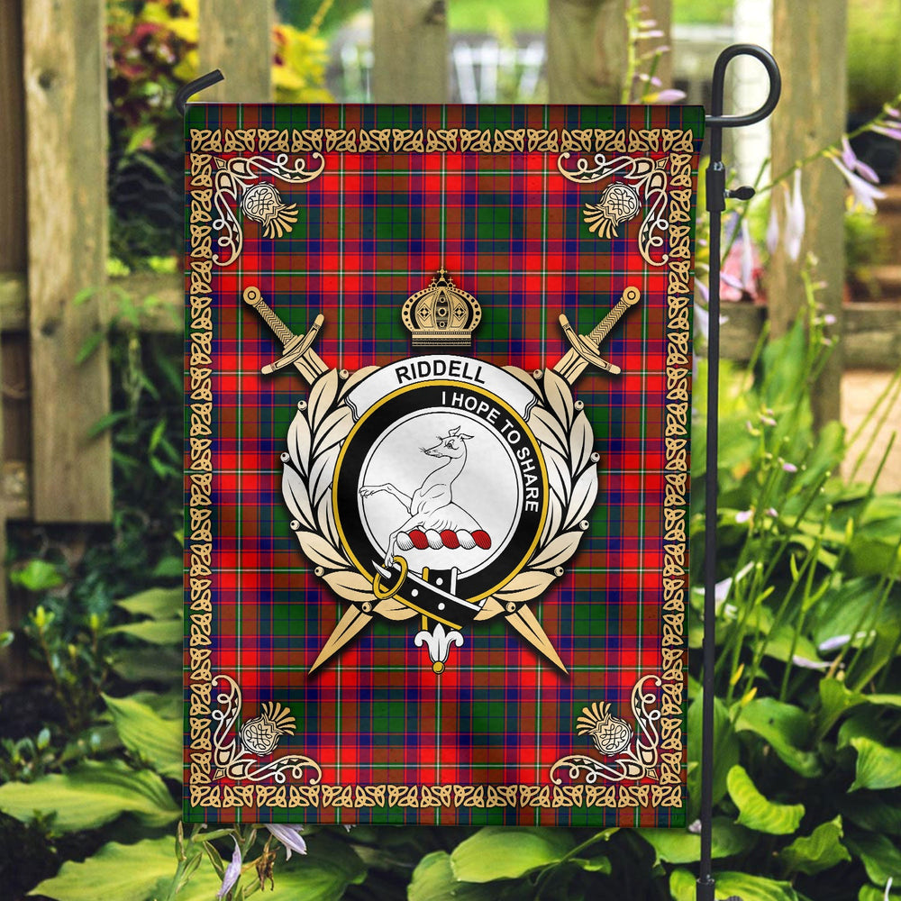 Clan Riddell Tartan Crest Garden Flag  - Celtic Thistle  XI48 Clan Riddell Tartan Today   