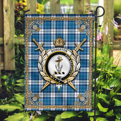 Clan Roberton Tartan Crest Garden Flag  - Celtic Thistle  CZ90 Clan Roberton Tartan Today   