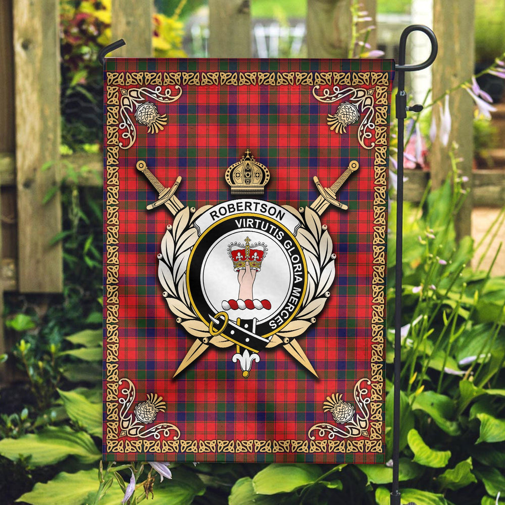 Clan Robertson Modern Tartan Crest Garden Flag  - Celtic Thistle  DT69 Clan Robertson Tartan Today   