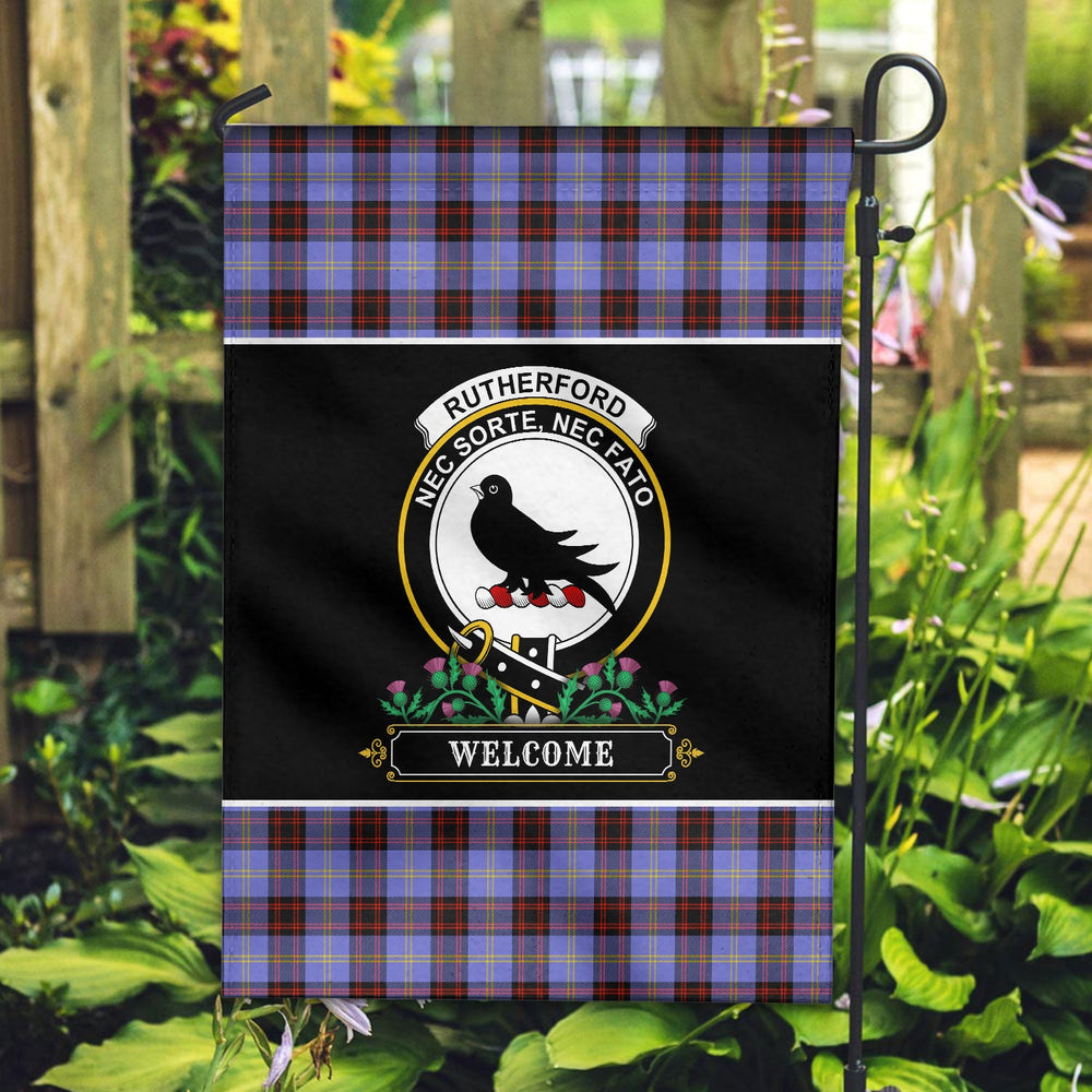 Clan Rutherford Tartan Crest Garden Flag  - Welcome  EY76 Clan Rutherford Tartan Today   