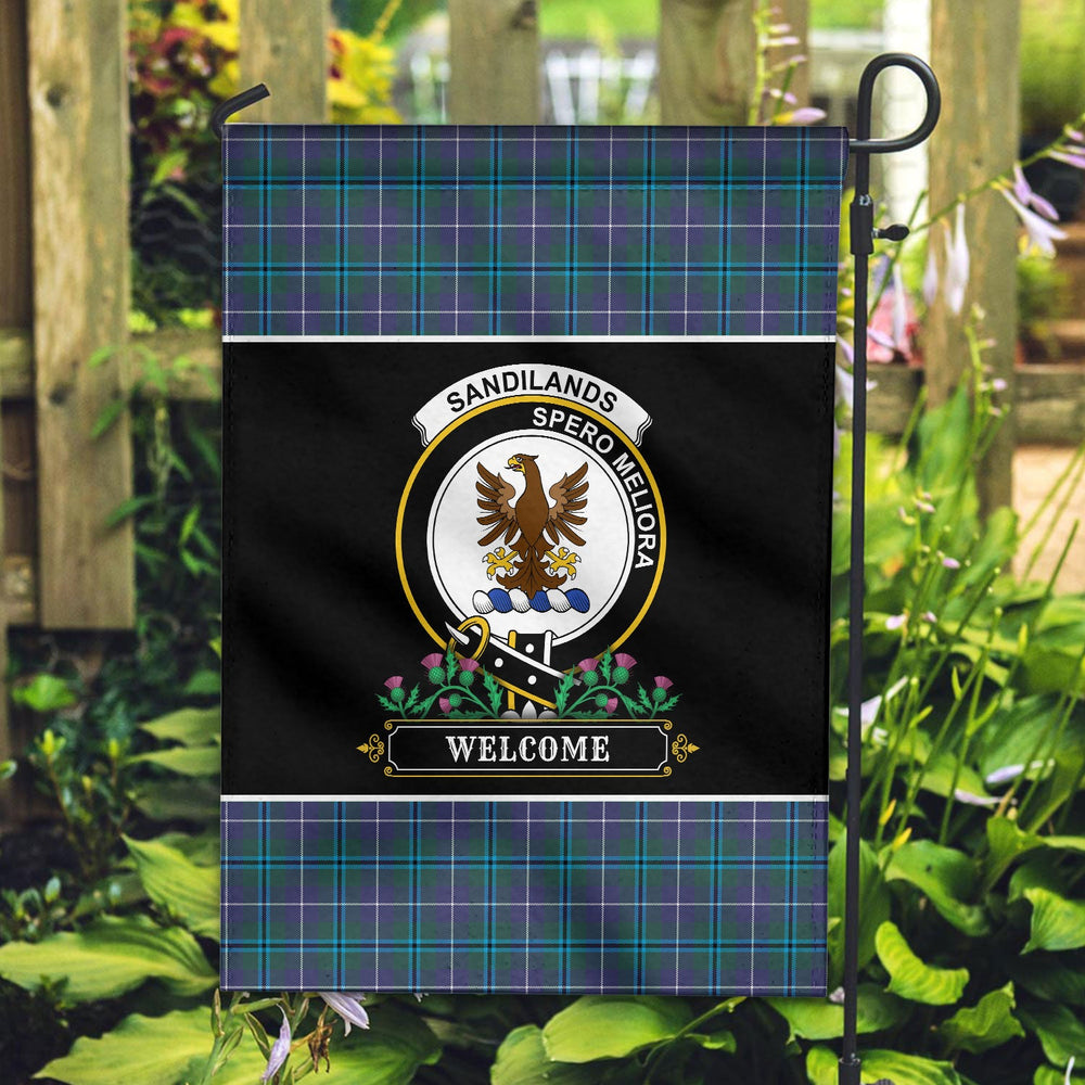 Clan Sandilands Tartan Crest Garden Flag  - Welcome  EK11 Clan Sandilands Tartan Today   