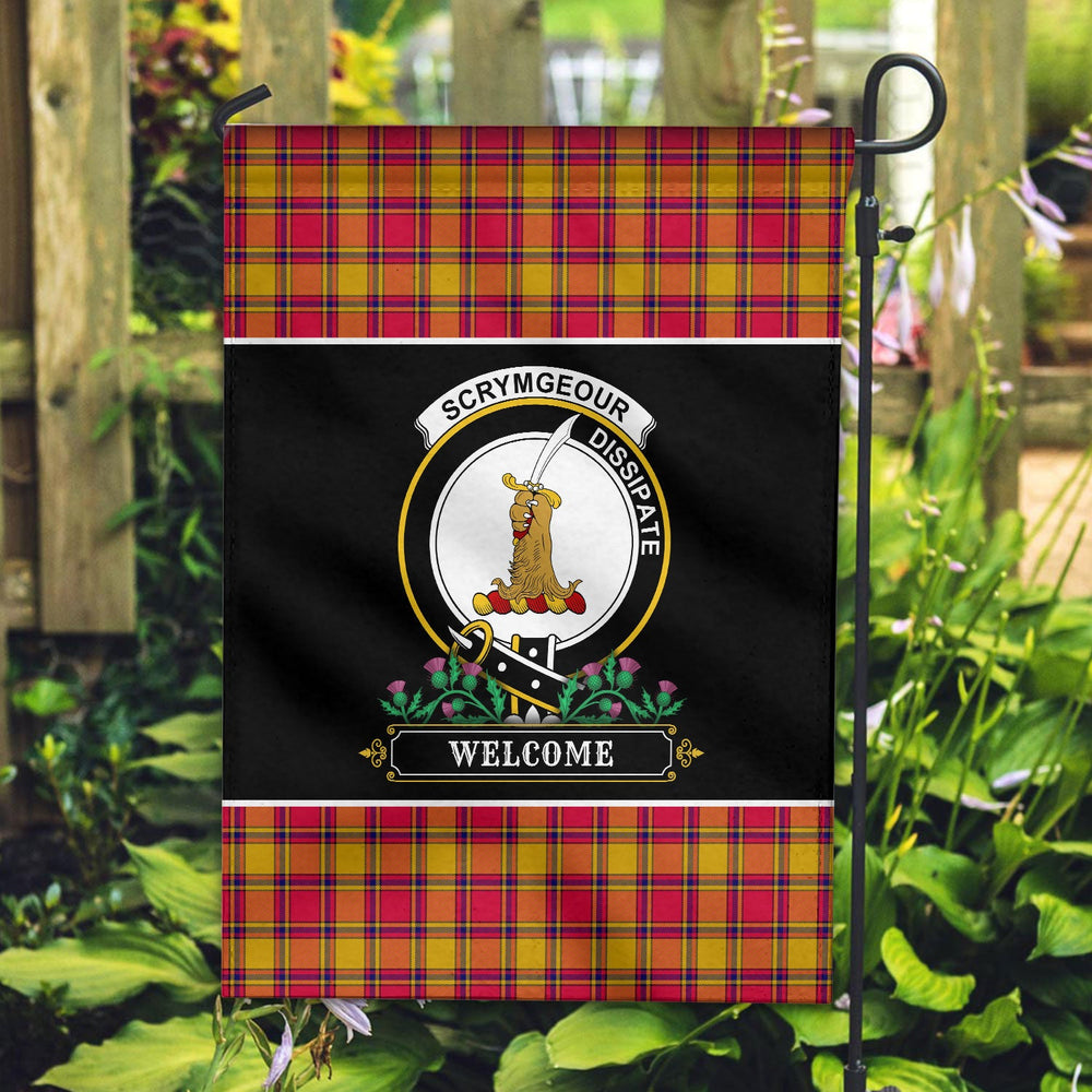 Clan Clan Scrymgeour Tartan Crest Garden Flag  - Welcome  FO23 Clan Scrymgeour Tartan Today   