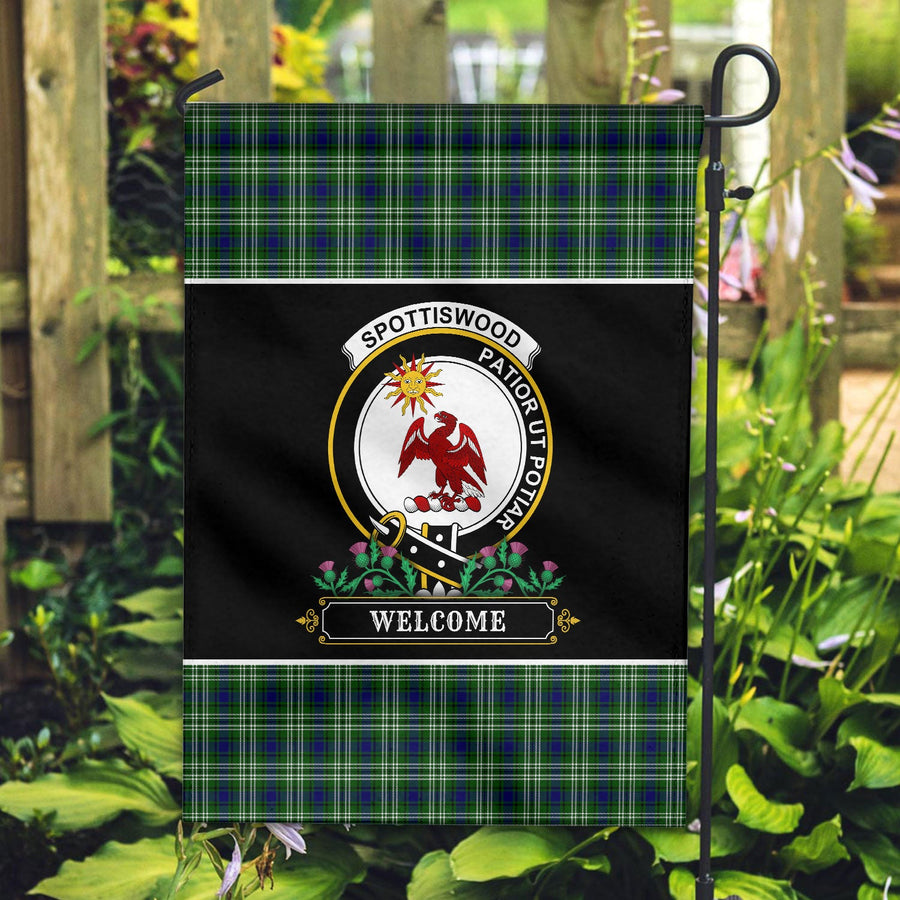 Clan Spottiswood Tartan Crest Garden Flag