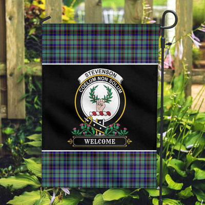 Clan Stevenson Tartan Crest Garden Flag - Welcome