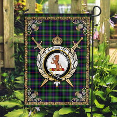 Clan Sutherland Modern Tartan Crest Garden Flag  - Celtic Thistle  XA16 Clan Sutherland Tartan Today   