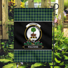 Clan Swinton Tartan Crest Garden Flag  - Welcome  OE24 Clan Swinton Tartan Today   