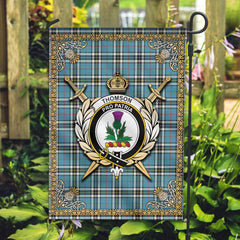 Clan Thomson Blue Tartan Crest Garden Flag  - Celtic Thistle  QF12 Clan Thomson Tartan Today   