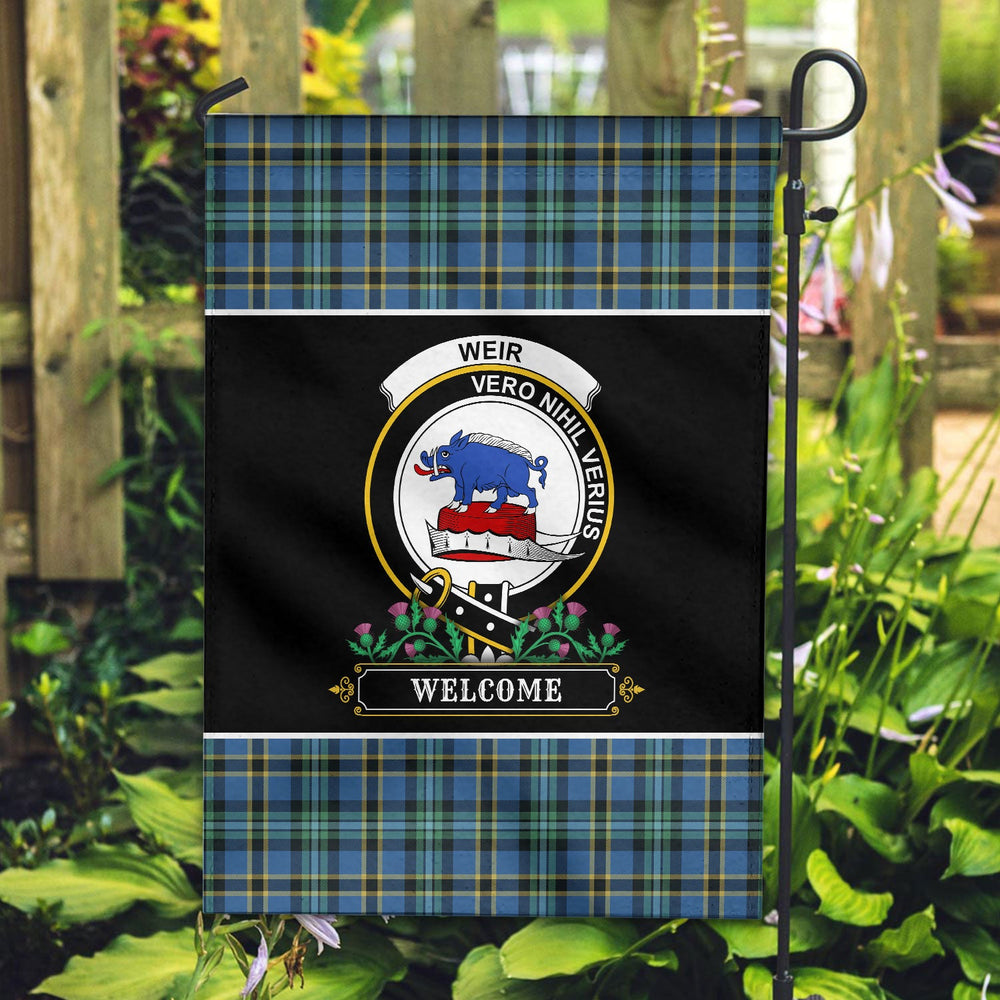 Clan Weir Ancient Tartan Crest Garden Flag  - Welcome  AK86 Clan Weir Tartan Today   