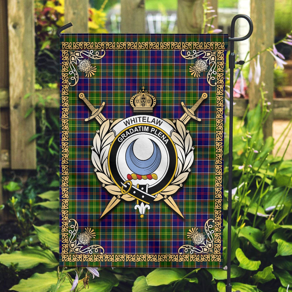 Clan Whitelaw Tartan Crest Garden Flag  - Celtic Thistle  OA16 Clan Whitelaw Tartan Today   