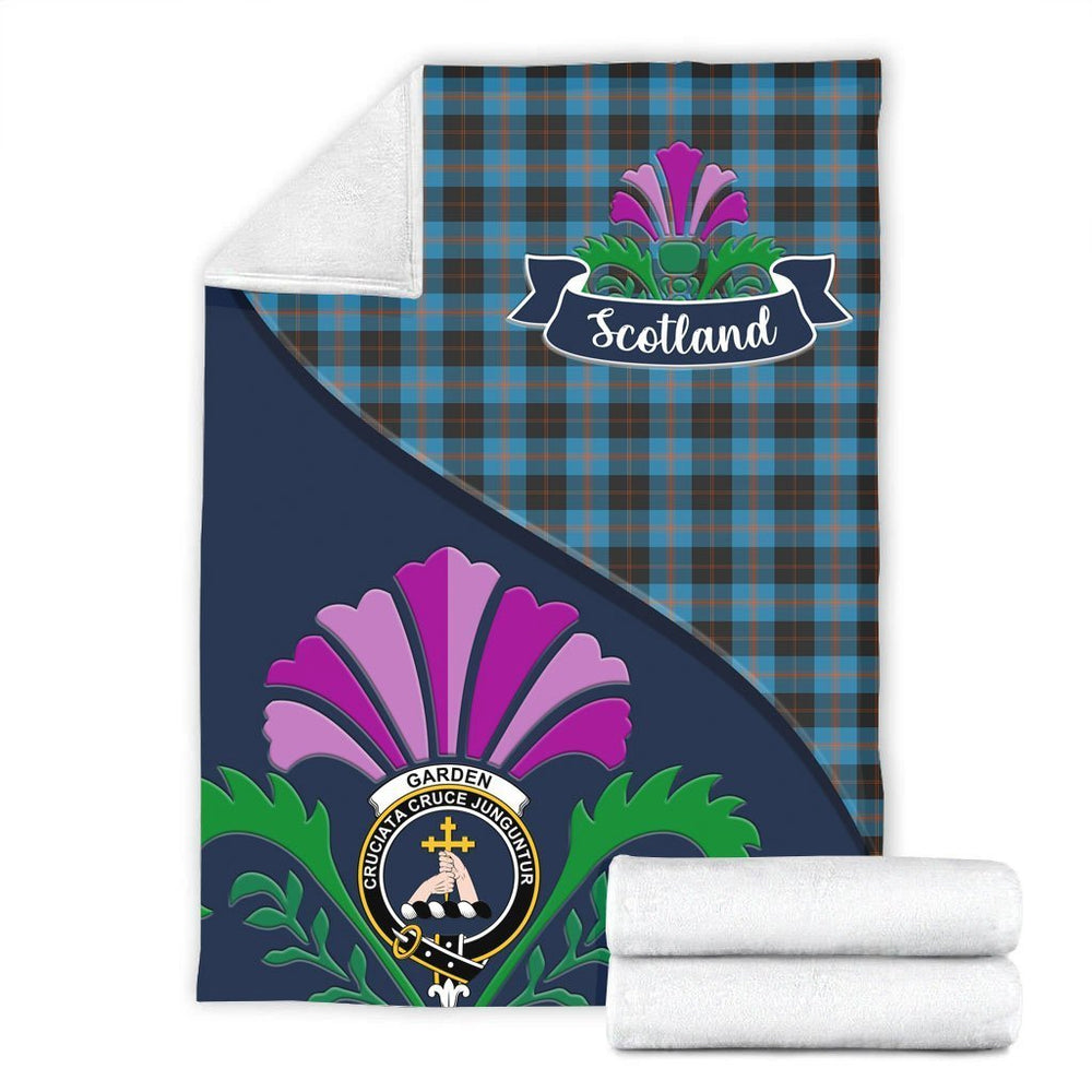 Clan Garden Tartan Crest Premium Blanket Thistle Style XD99 Garden Tartan (Clan Garden) Tartan Today   