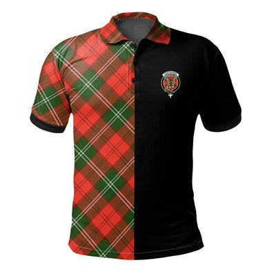 Clan Gartshore Tartan Polo Shirt Half of Me - Cross Style