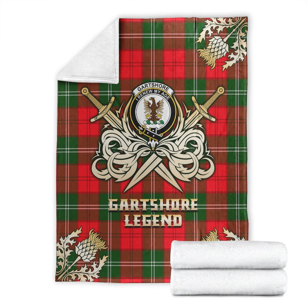 Clan Gartshore Tartan Gold Courage Symbol Blanket MA75 Clan Gartshore Tartan Today   