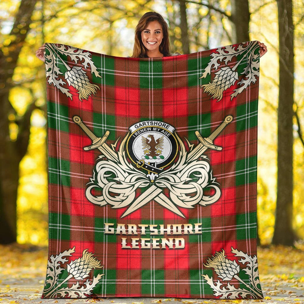 Clan Gartshore Tartan Gold Courage Symbol Blanket MA75 Clan Gartshore Tartan Today   
