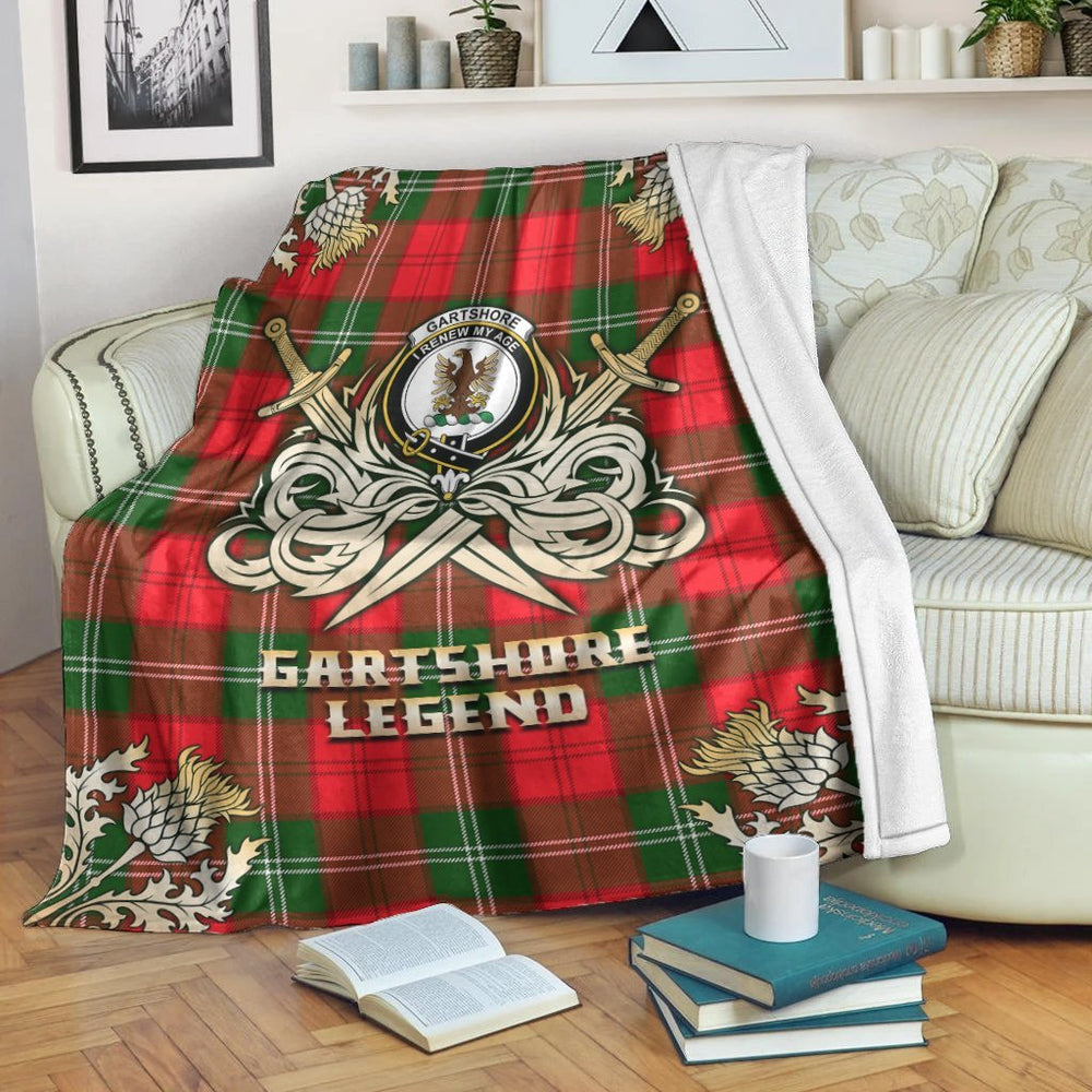 Clan Gartshore Tartan Gold Courage Symbol Blanket MA75 Clan Gartshore Tartan Today   