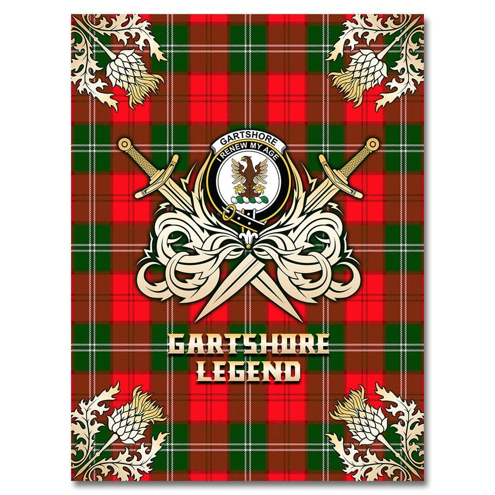 Clan Gartshore Tartan Gold Courage Symbol Blanket MA75 Clan Gartshore Tartan Today   